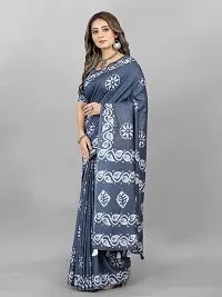 Stylish Chanderi Cotton Multicoloured Self Pattern Saree with Blouse piece-thumb1