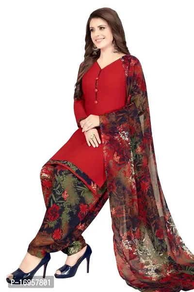 Beautiful American Crepe Printed Dress Material with Dupatta-thumb0