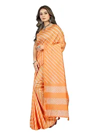 Stylish Chanderi Cotton Multicoloured Self Pattern Saree with Blouse piece-thumb2