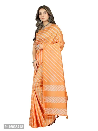 Stylish Chanderi Cotton Multicoloured Self Pattern Saree with Blouse piece-thumb3