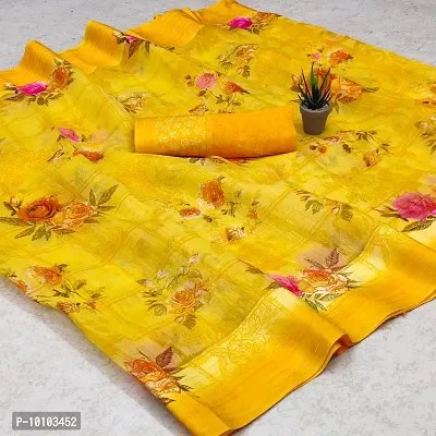 Trendy Women Cotton Saree with Blouse Piece