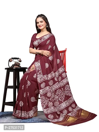 Classic Cotton Printed Saree with Blouse piece-thumb3