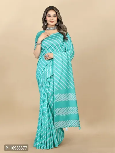 Stylish Chanderi Cotton Multicoloured Self Pattern Saree with Blouse piece-thumb0