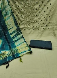 Women Cotton Dress Material With Chanderi Silk Dupatta On Samosa Work-thumb1