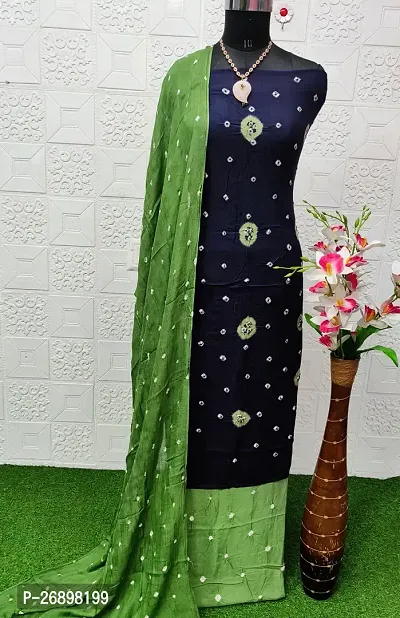 Bandhej/Bandhani Printed Rayon Salwar Suit with Dupatta-thumb0