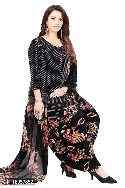 Beautiful American Crepe Printed Dress Material with Dupatta-thumb0