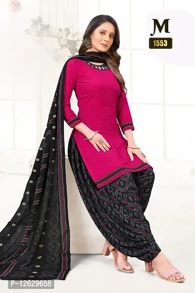 Beautiful Crepe Printed Dress Material with Dupatta