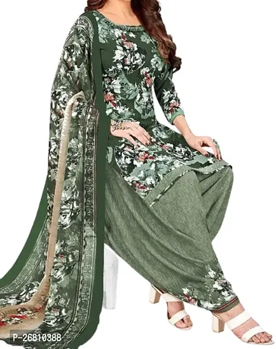 Beautiful Crepe Printed Dress Material with Dupatta