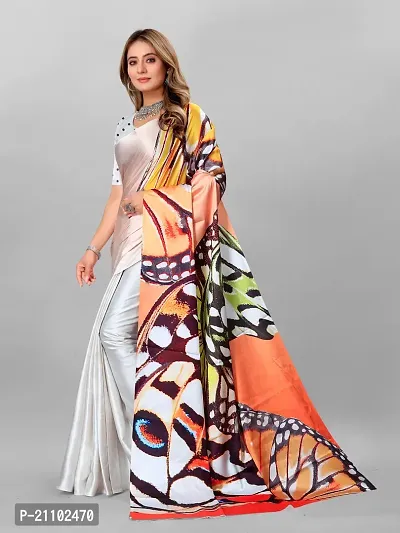 Digital Print, Printed Bollywood Silk Blend, Crepe Saree For Women-thumb2