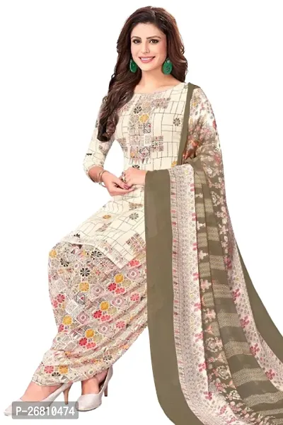 Beautiful Crepe Printed Dress Material with Dupatta