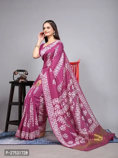 Classic Cotton Printed Saree with Blouse piece-thumb4