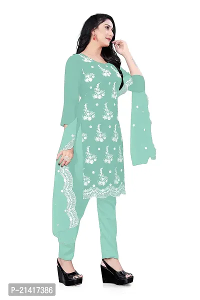 Georgette Dress Material For Women With Embroidered Work And Inner-thumb3