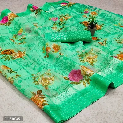 Trendy Women Cotton Saree with Blouse Piece-thumb0