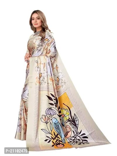 Digital Print, Printed Bollywood Silk Blend, Crepe Saree For Women-thumb3