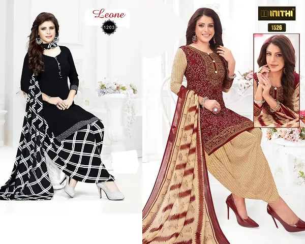 Beautiful American Crepe Dress Material with Dupatta Pack Of 2