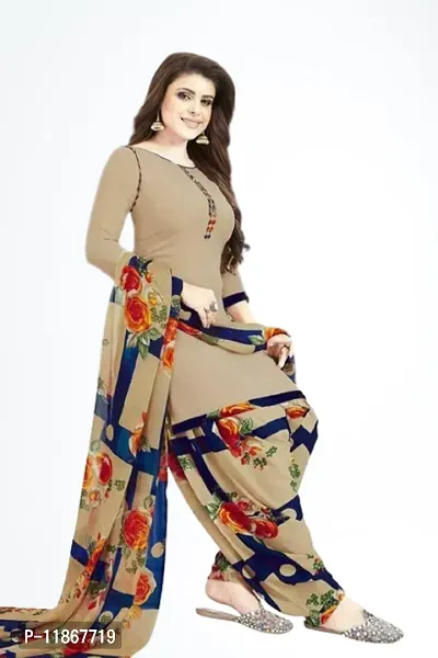 Beautiful Crepe Printed Dress Material with Dupatta