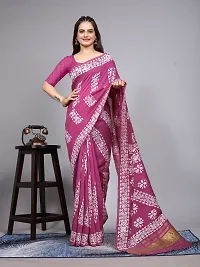 Classic Cotton Printed Saree with Blouse piece-thumb1