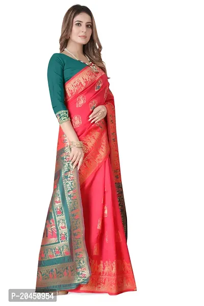 Woven Baluchari Art Silk Saree for Women-thumb2