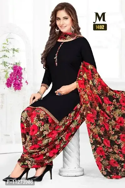 Exclusive Crepe Dress Material with Dupatta-thumb0