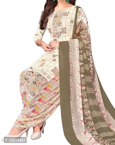 Beautiful Crepe Printed Dress Material with Dupatta