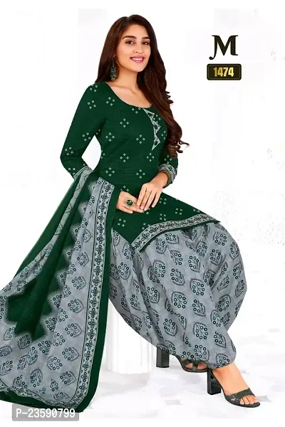 Beautiful Crepe Printed Dress Material with Dupatta-thumb0