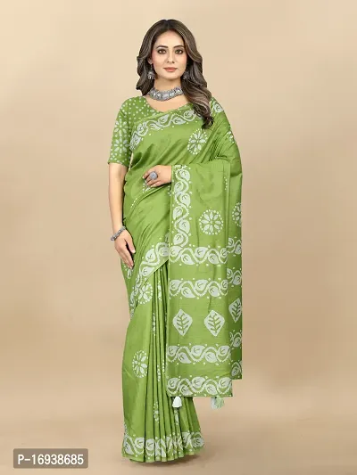 Stylish Chanderi Cotton Multicoloured Self Pattern Saree with Blouse piece