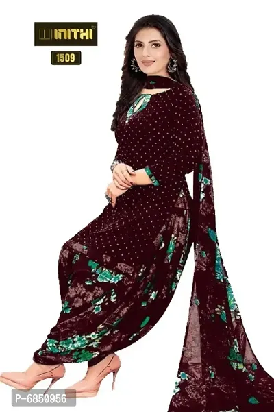 Beautiful American Crepe Printed Dress Material with Dupatta-thumb0