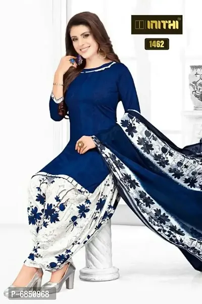 Beautiful American Crepe Printed Dress Material with Dupatta