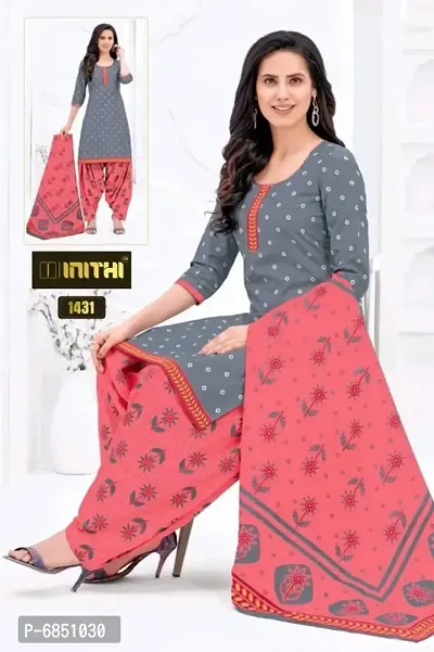 Beautiful American Crepe Printed Dress Material with Dupatta-thumb0