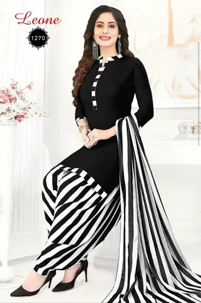 Attractive Crepe Dress Material with Dupatta Set