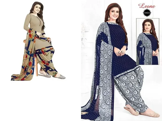 Beautiful American Crepe Dress Material with Dupatta Pack of 2