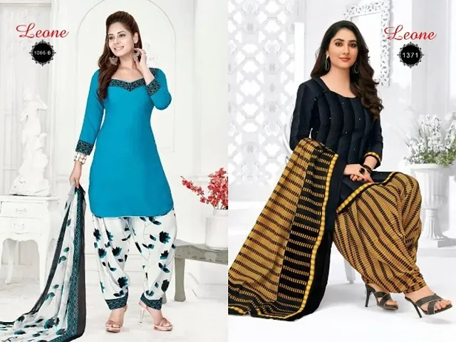 Beautiful American Crepe Dress Material with Dupatta Pack of 2