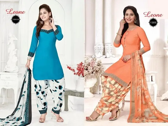 Beautiful American Crepe Dress Material with Dupatta Pack of 2