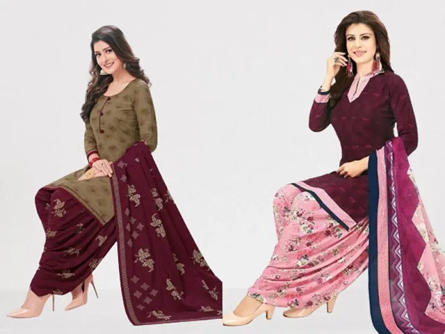 Beautiful American Crepe Dress Material with Dupatta Pack of 2