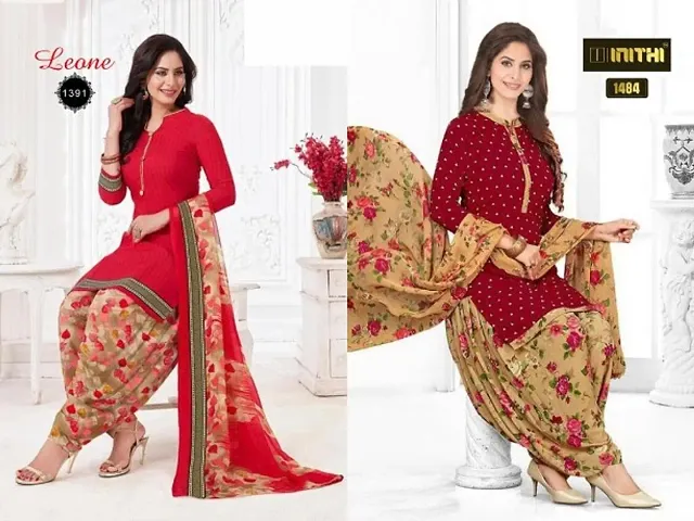 Beautiful American Crepe Dress Material with Dupatta Pack of 2