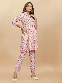 Elegant Viscose Rayon Printed Kurta with Pant Set For Women-thumb1