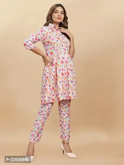 Elegant Viscose Rayon Printed Kurta with Pant Set For Women-thumb2