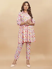 Elegant Viscose Rayon Printed Kurta with Pant Set For Women-thumb4