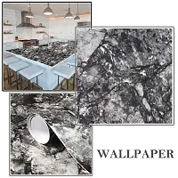 Fusion Graphix Granite Look Marble Gloss Film Vinyl Self Adhesive Counter Top Peel and Stick Door Wardrobe Wall Papers Wall Decal W-27 (24X150)-thumb1