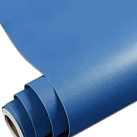 Fusion Graphix Matt Blue Vinyl Contact Paper Decorative Self Adhesive Shelf Liner Waterproof Removable Peel and Stick Wallpaper for Bedroom Living Room Wall D?cor (12x240 inch)-thumb1