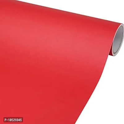 Fusion Graphix Matt Red Vinyl Contact Paper Decorative Self Adhesive Shelf Liner Waterproof Removable Peel and Stick Wallpaper for Bedroom Living Room Wall D?cor (24x60 inch)