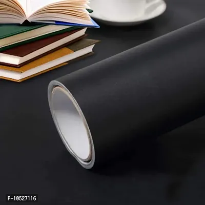 Fusion Graphix Matt Black Vinyl Polyvinyl Chloride Contact Paper Adhesive Shelf Liner Waterproof Removable Peel and Stick Wallpaper (Black Matt, 24x36 inch)-thumb0