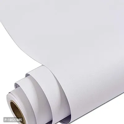 Fusion Graphix Matt White Vinyl Contact Paper Decorative Self Adhesive Shelf Liner Waterproof Removable Peel and Stick Wallpaper for Bedroom Living Room Wall D?cor 12X48INCH-thumb0