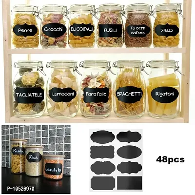 Fusion Graphix 80 Pieces Fancy Chalkboard Blackboard Chalk Board Stickers Decals Craft Kitchen Jar Labels Bottle Stickers 5cmx3.5cm J-001-thumb2