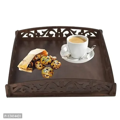 GLOBAL MALL Pine Wood Serving Tray Multipurpose Decorative Tray for Serving Breakfast, Tea, Table Decor| Natural Color by GLOBAL MALL ( Tray 500 )