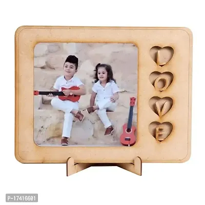 GLOBAL MALL Wooden Stylish Photo Table Top Frame with 1 Photo Personalized Best Gift for Love, Valentine Day, Anniversary. (By GLOBAL MALL Frame 381 )-thumb0