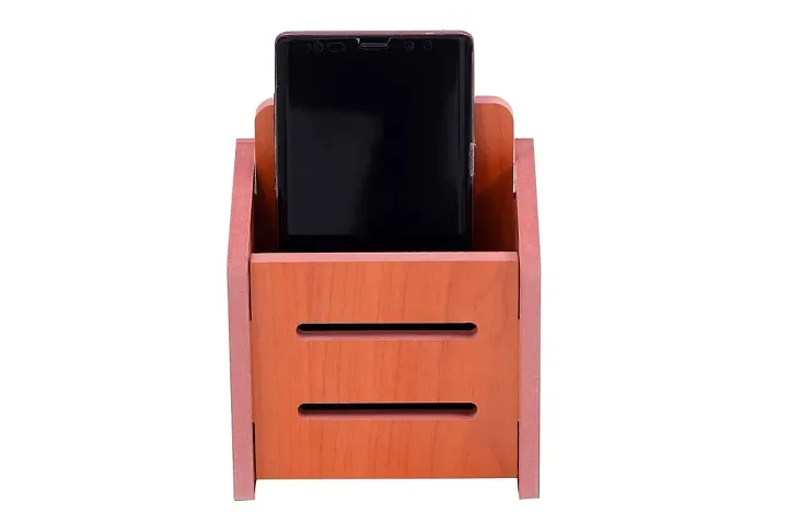 GLOBAL MALL Handmade Wooden Wall Mounted Mobile Stand, Holder for Mobile Phone with Charging Slot by GLOBAL MALL ( MS 33 )