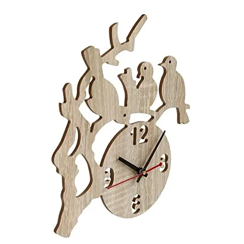 GLOBAL MALL Wooden Wall Clocks Non-Ticking 12 Inch Silent Quartz Battery Operated Home/Kitchen/Office/School Clock Easy to Read by Global MALL-177