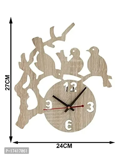 GLOBAL MALL Wooden Wall Clocks Non-Ticking 12 Inch Silent Quartz Battery Operated Home/Kitchen/Office/School Clock Easy to Read by Global MALL-177-thumb3