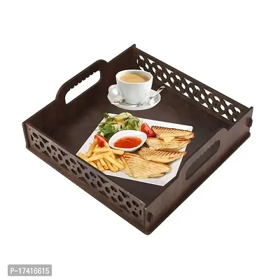 GLOBAL MALL Pine Wood Serving Tray Multipurpose Decorative Tray for Serving Breakfast, Tea, Table Decor| Natural Color by GLOBAL MALL ( Tray 497 )